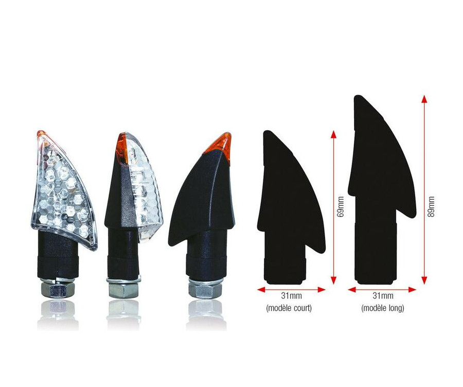 Clignotants BIHR Blade LED court noir universel - 1064263