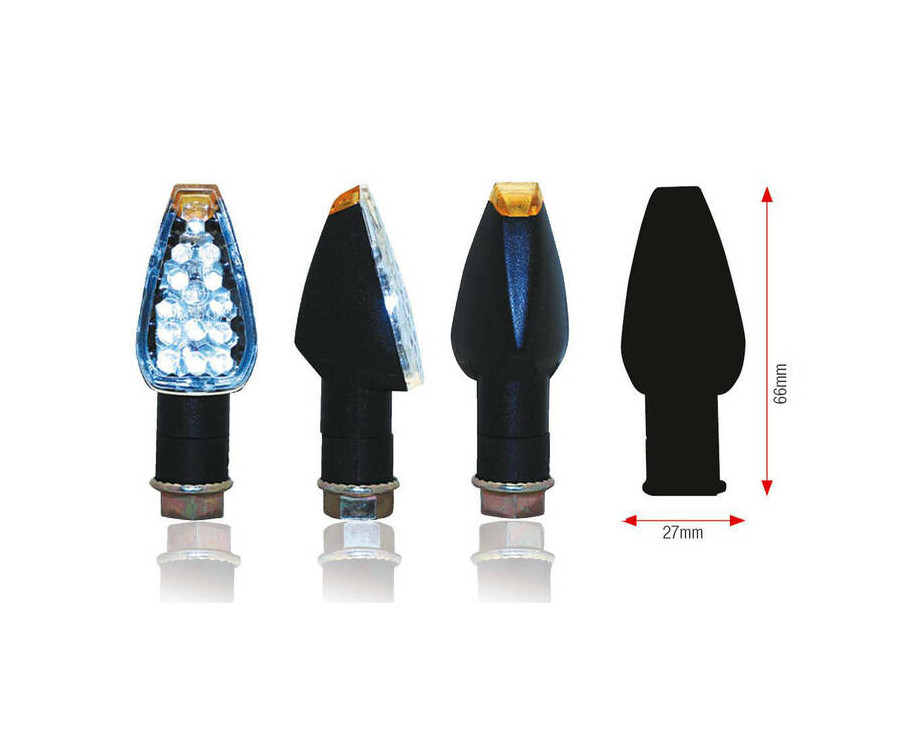 Clignotants BIHR Design LED court noir universel - 1066949