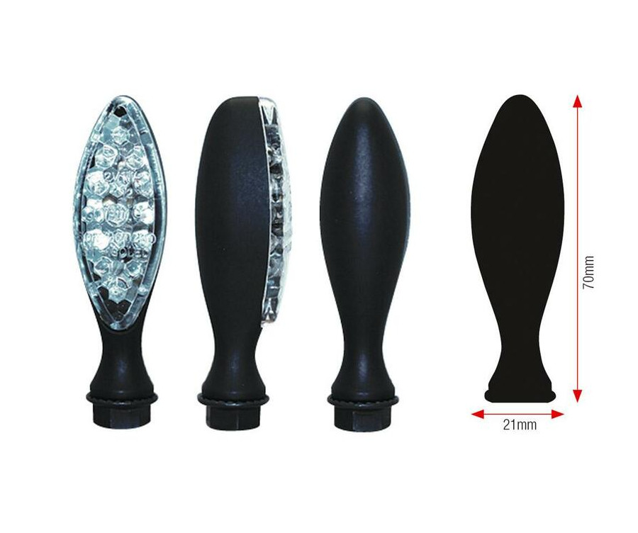 Clignotants BIHR Elipse LED métal noir universel - 1064257