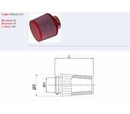 Filtre à air BMC conique Ø42mm - FMSA42-127 - 1097764