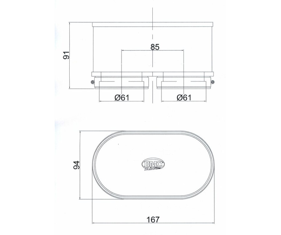 Filtre à air BMC (set de deux filtres) - FM3092 Yamaha FZR1000 - 1098167