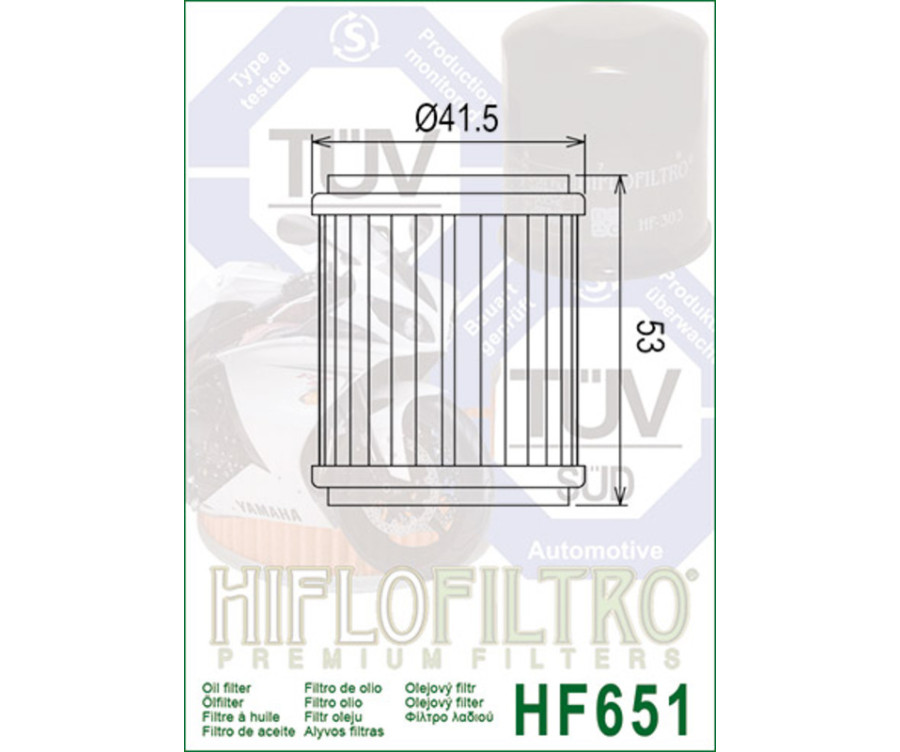 Filtre à huile HIFLOFILTRO - HF651 Husqvarna/KTM - 1000547