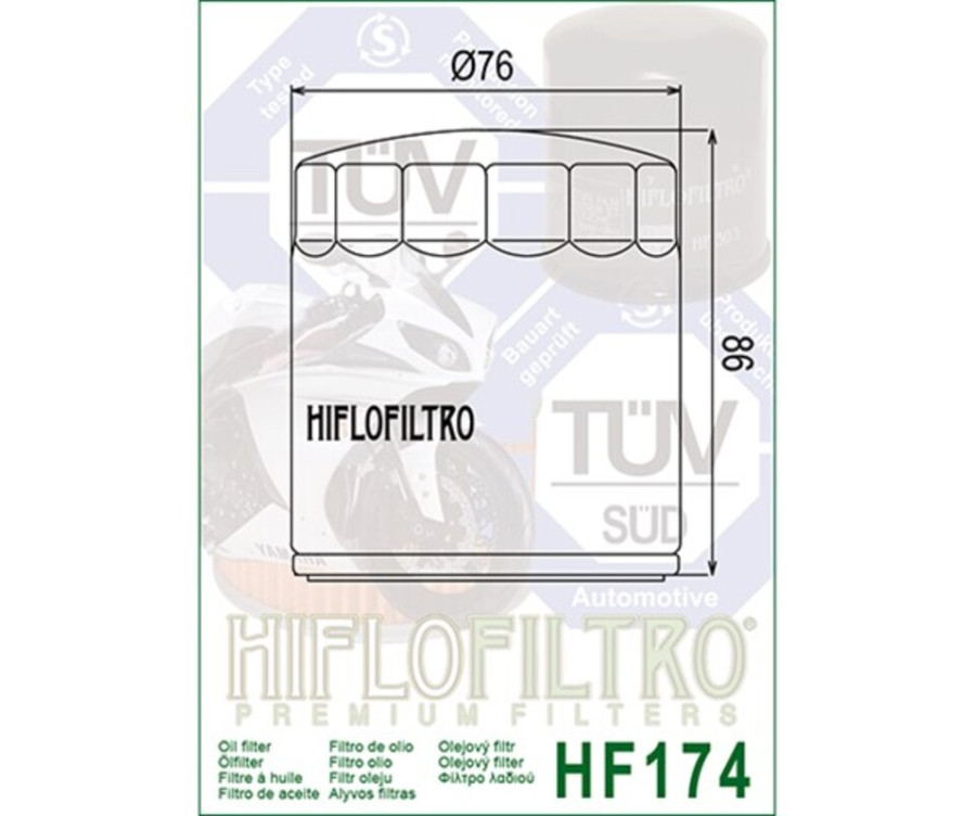 Filtre à huile HIFLOFILTRO noir brillant - HF174B - 1000570