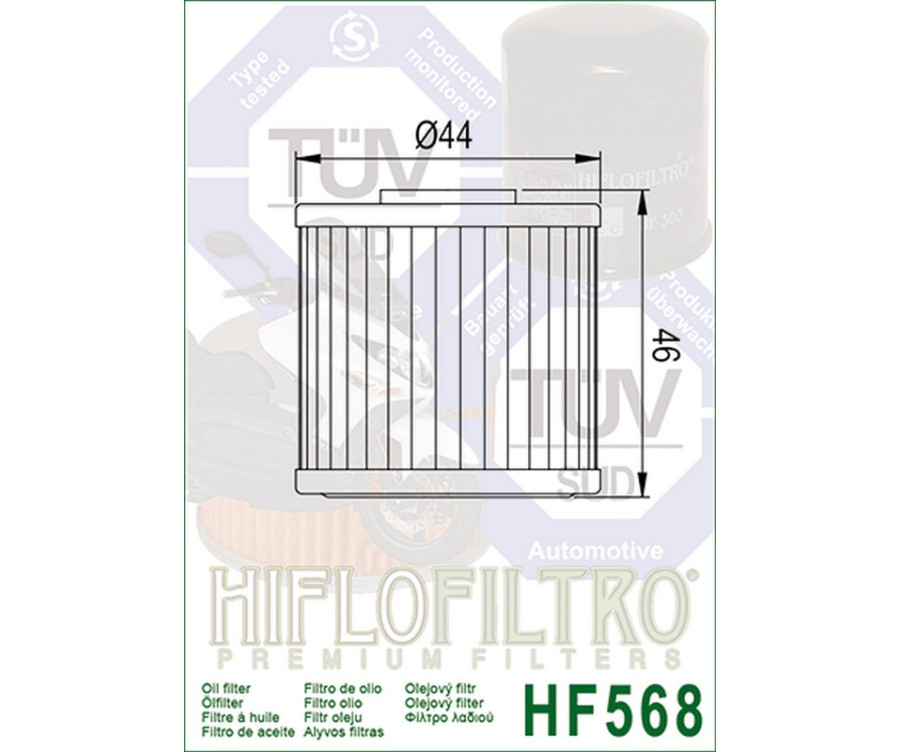 Filtre à huile HIFLOFILTRO - HF568 Kymco 400I Xciting - 1000541