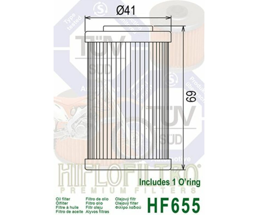 Filtre à huile HIFLOFILTRO - HF655 - 1000549