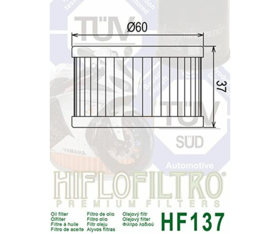 Filtre à huile HIFLOFILTRO - HF137 - 1000468