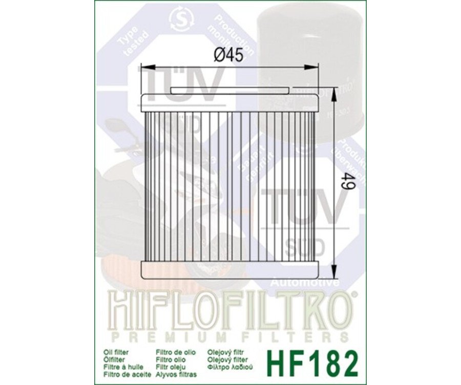 Filtre à huile HIFLOFILTRO - HF182 Piaggio - 1000508