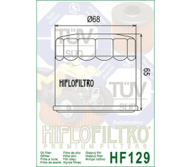Filtre à huile HIFLOFILTRO - HF129