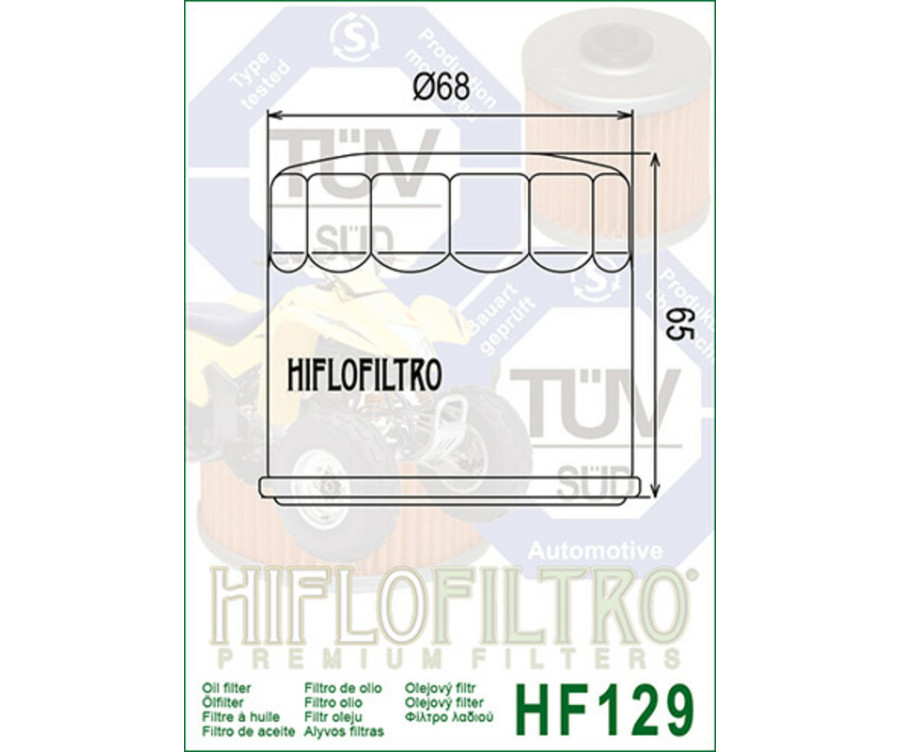 Filtre à huile HIFLOFILTRO - HF129 - 1000462