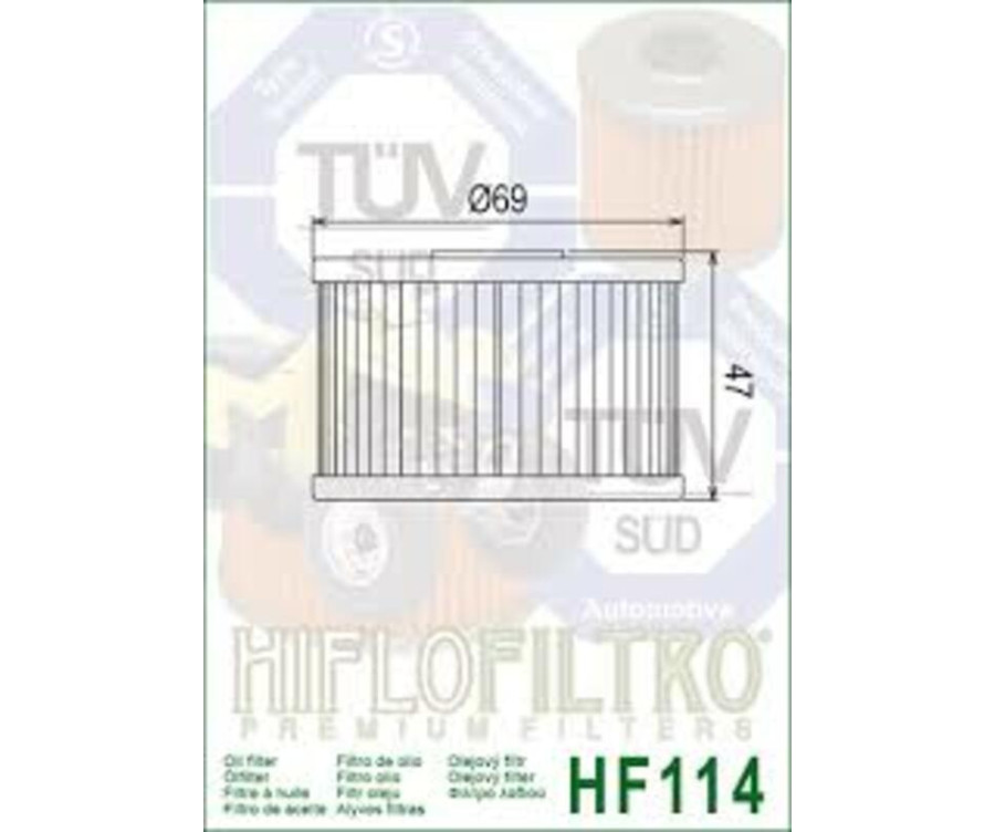 Filtre à huile HIFLOFILTRO - HF114 Honda - 1014520