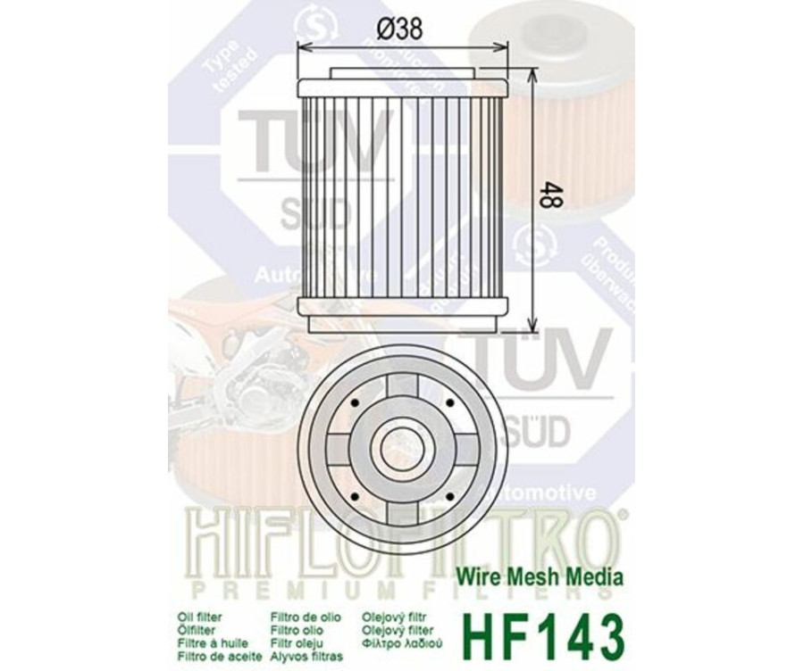 Filtre à huile HIFLOFILTRO - HF143 - 1000474