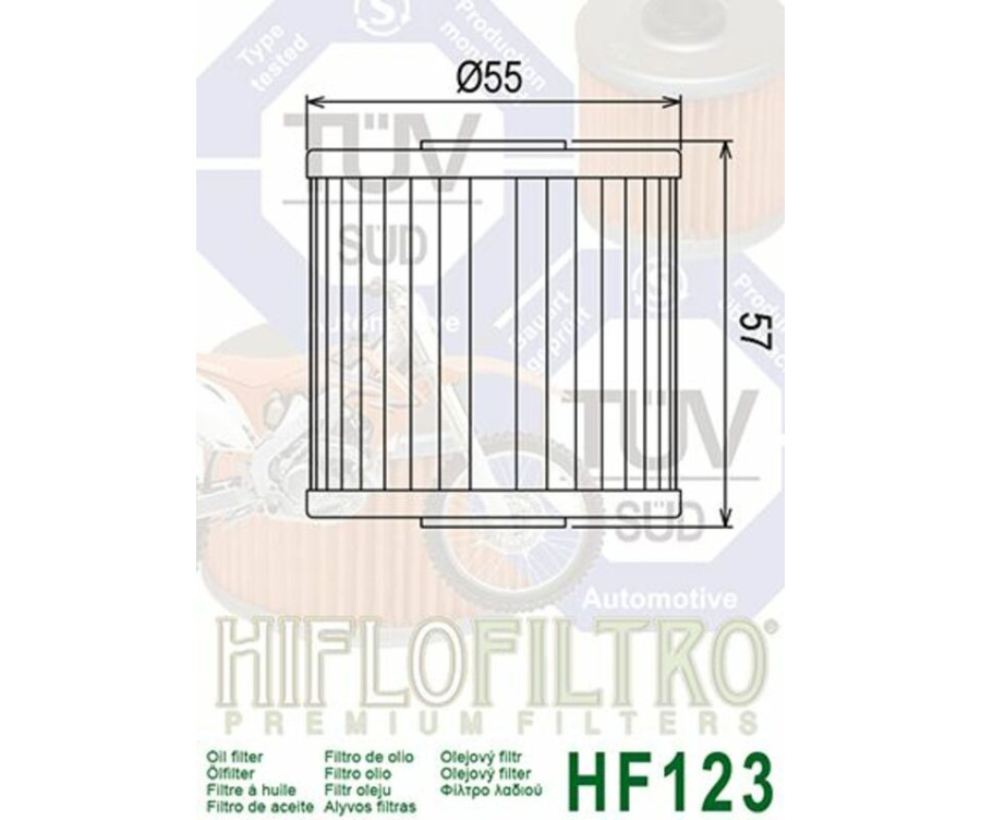 Filtre à huile HIFLOFILTRO - HF123 - 1000459