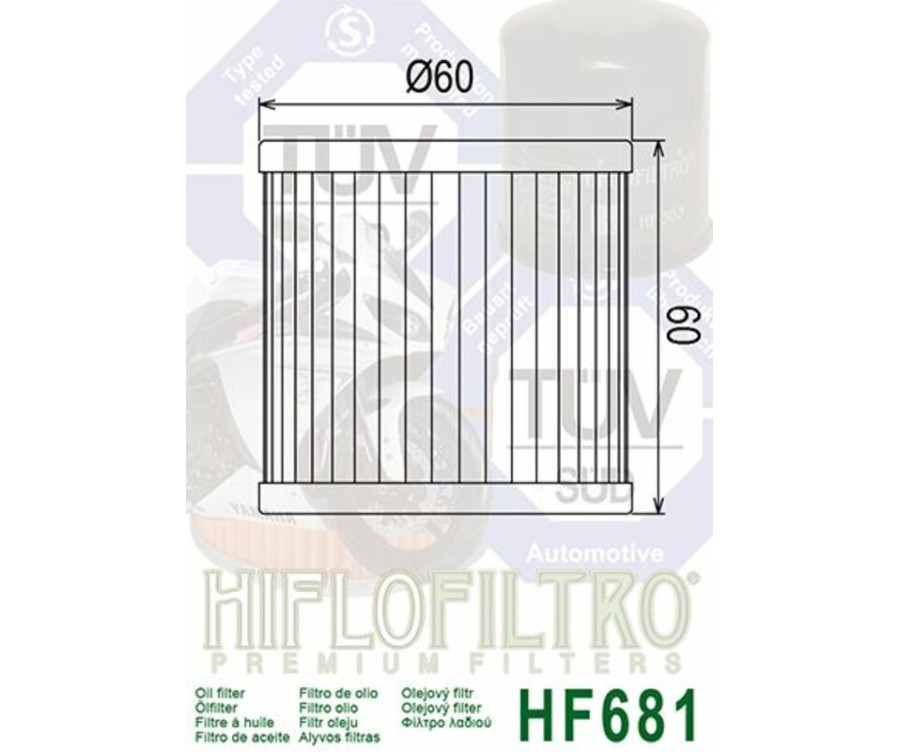 Filtre à huile HIFLOFILTRO - HF681 Hyosung - 1000550