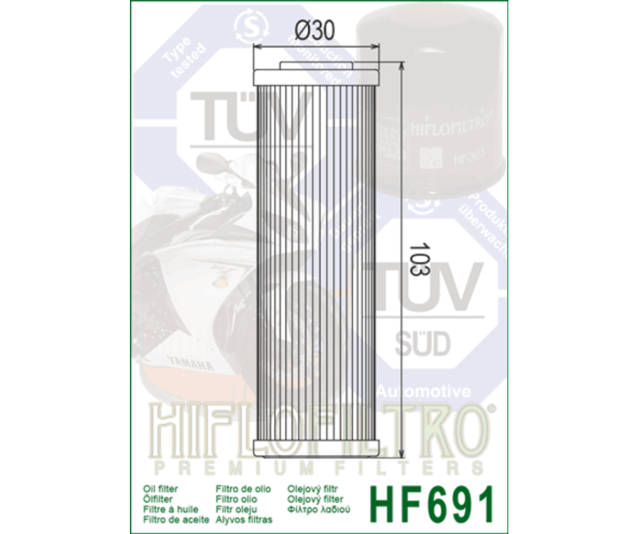 Filtre à huile HIFLOFILTRO - HF691 - 1107036