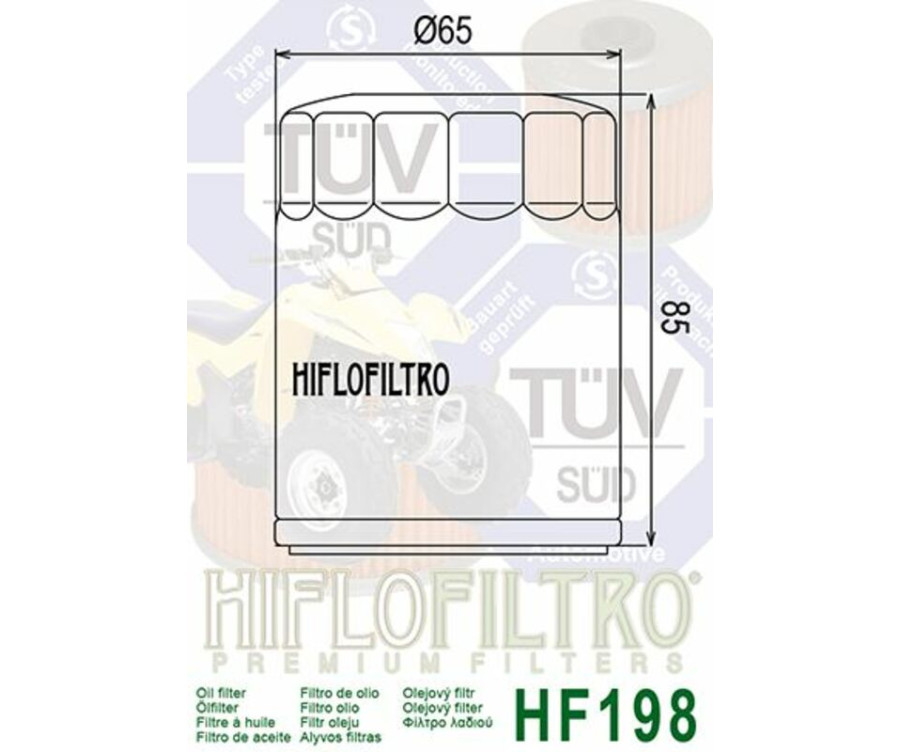 Filtre à huile HIFLOFILTRO - HF198 - 1000516