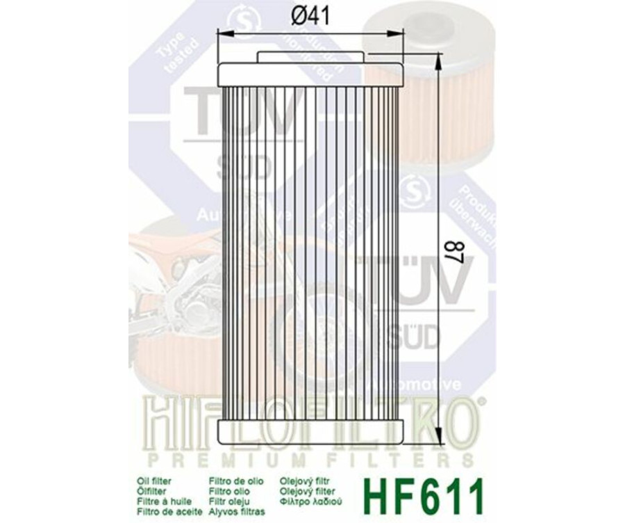 Filtre à huile HIFLOFILTRO - HF611 - 1000543