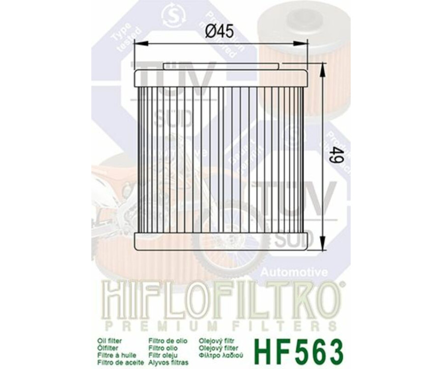 Filtre à huile HIFLOFILTRO - HF563 - 1000536