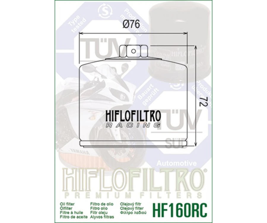 Filtre à huile HIFLOFILTRO Racing - HF160RC - 1000490