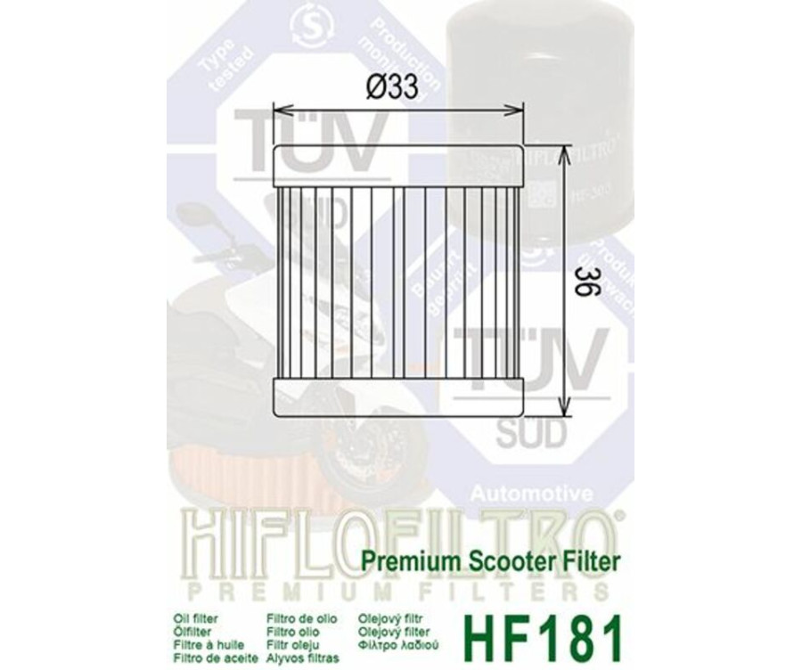 Filtre à huile HIFLOFILTRO - HF181 - 1000507