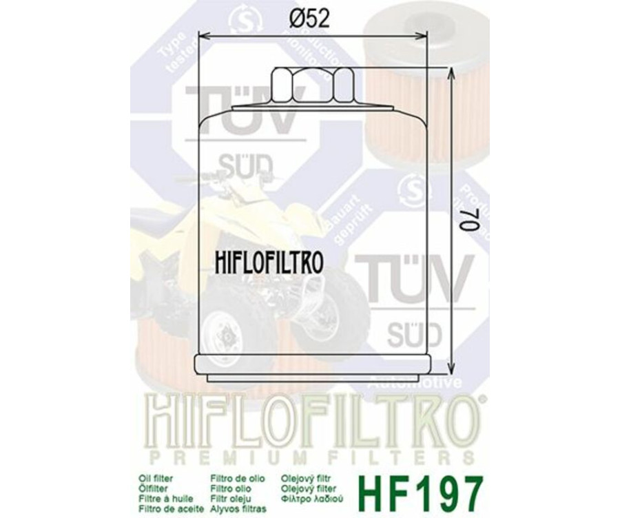 Filtre à huile HIFLOFILTRO - HF197 - 1000515