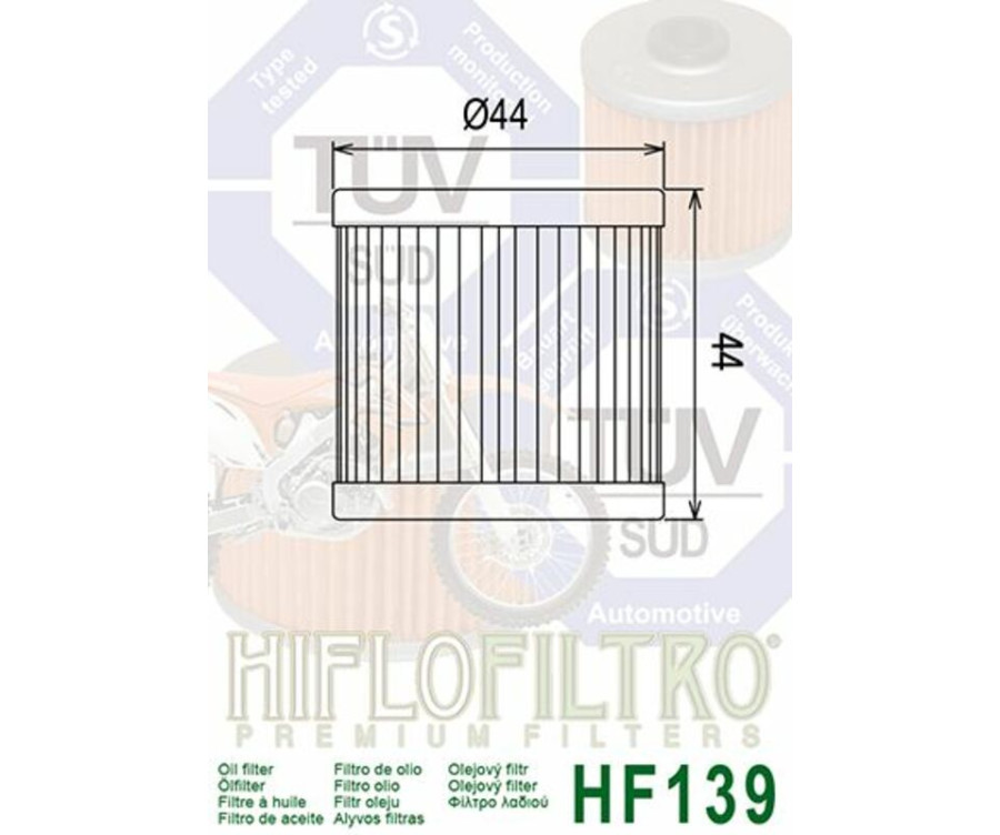 Filtre à huile HIFLOFILTRO - HF139 - 1000471