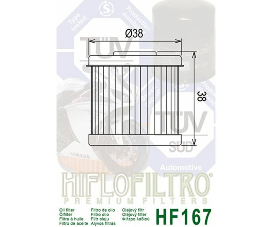 Filtre à huile HIFLOFILTRO - HF167 - 1000495