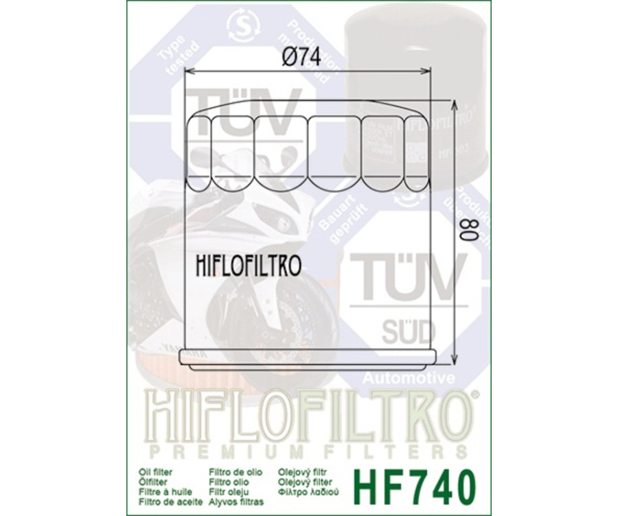 Filtre à huile HIFLOFILTRO - HF740 Yamaha - 1000552