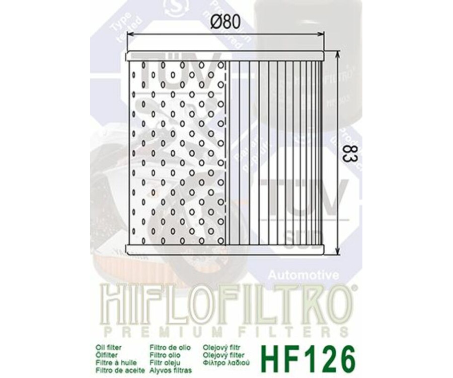 Filtre à huile HIFLOFILTRO - HF126 - 1000460
