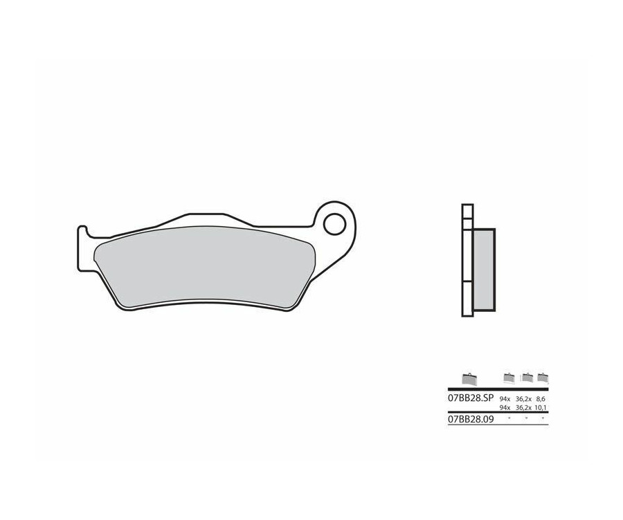 Plaquettes de frein BREMBO route métal fritté - 07BB28SP - 1035848