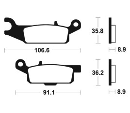 Plaquettes de frein TECNIUM MX/Quad métal fritté - MO351