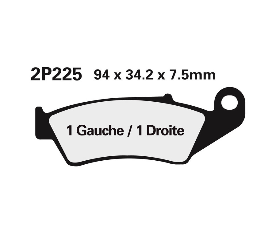Plaquettes de frein NISSIN Off-Road semi-métallique - 2P-225GS Plaquettes de frein NISSIN Off-Road semi-métallique - 2P-225GS