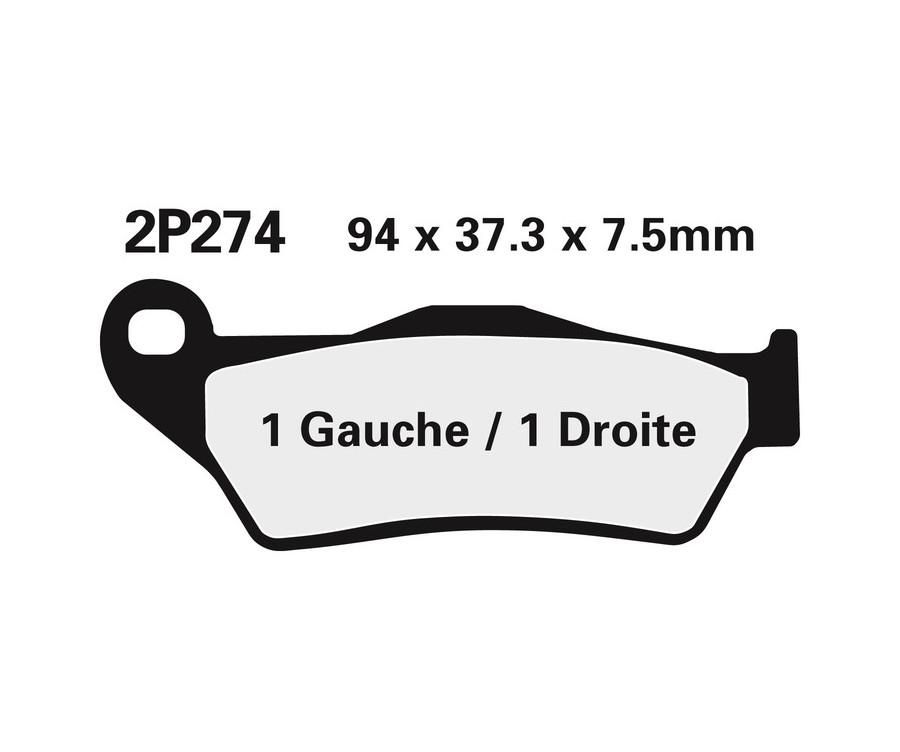 Plaquettes de frein NISSIN route /Off-Road métal fritté - 2P-274ST-MX - 1036720