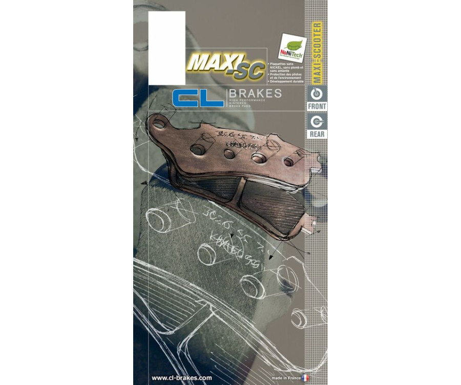 Plaquettes de frein CL BRAKES Maxi Scooter métal fritté - 3087MSC - 1035177
