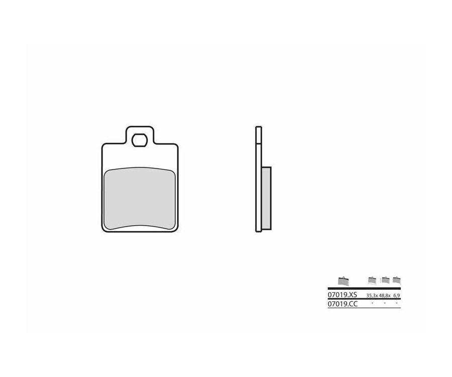 Plaquettes de frein BREMBO Scooter métal fritté - 07019XS - 1035723