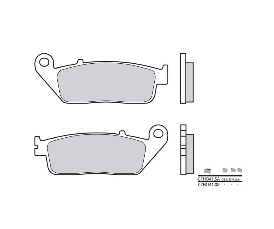 Plaquettes de frein BREMBO route métal fritté - 07HO41LA - 1036019