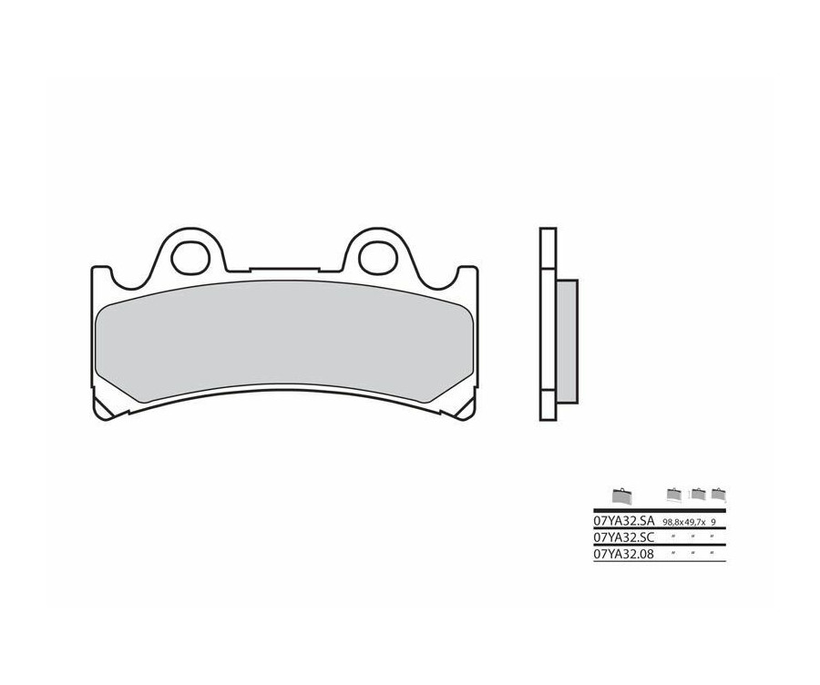 Plaquettes de frein BREMBO route métal fritté - 07YA32SA - 1036251