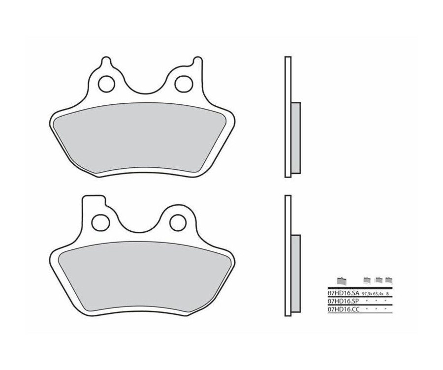 Plaquettes de frein BREMBO route métal fritté - 07HD16SA - 1035948