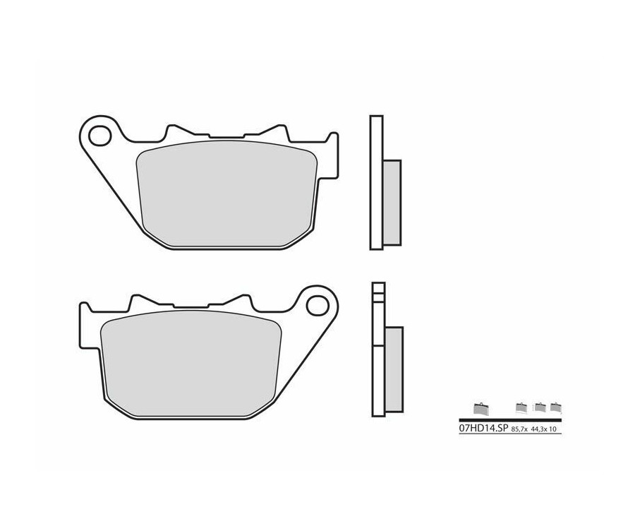 Plaquettes de frein BREMBO route métal fritté - 07HD14SP - 1035946