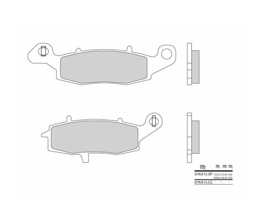 Plaquettes de frein BREMBO route métal fritté - 07KA15SP - 1036083