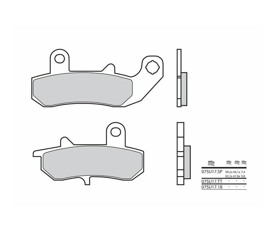 Plaquettes de frein BREMBO route métal fritté - 07SU17SP - 1036171