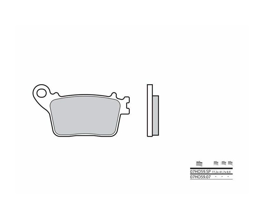 Plaquettes de frein BREMBO route métal fritté - 07HO59SP - 1036048