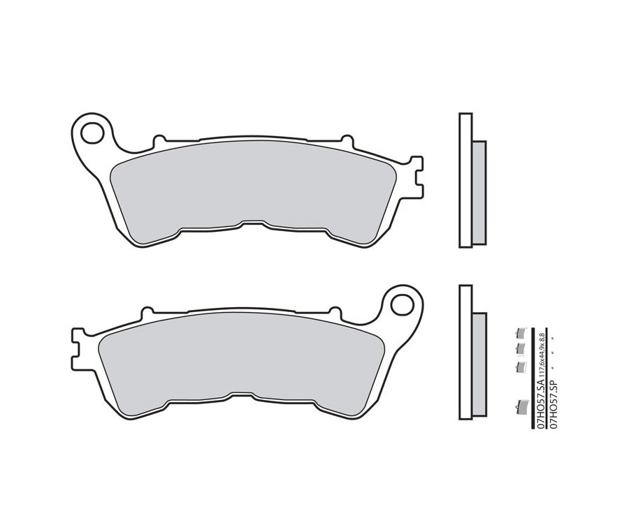 Plaquettes de frein BREMBO route métal fritté - 07HO57LA - 1036044