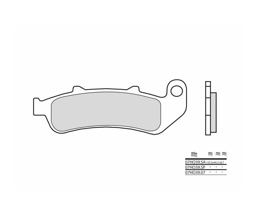 Plaquettes de frein BREMBO route métal fritté - 07HO39SP - 1036016