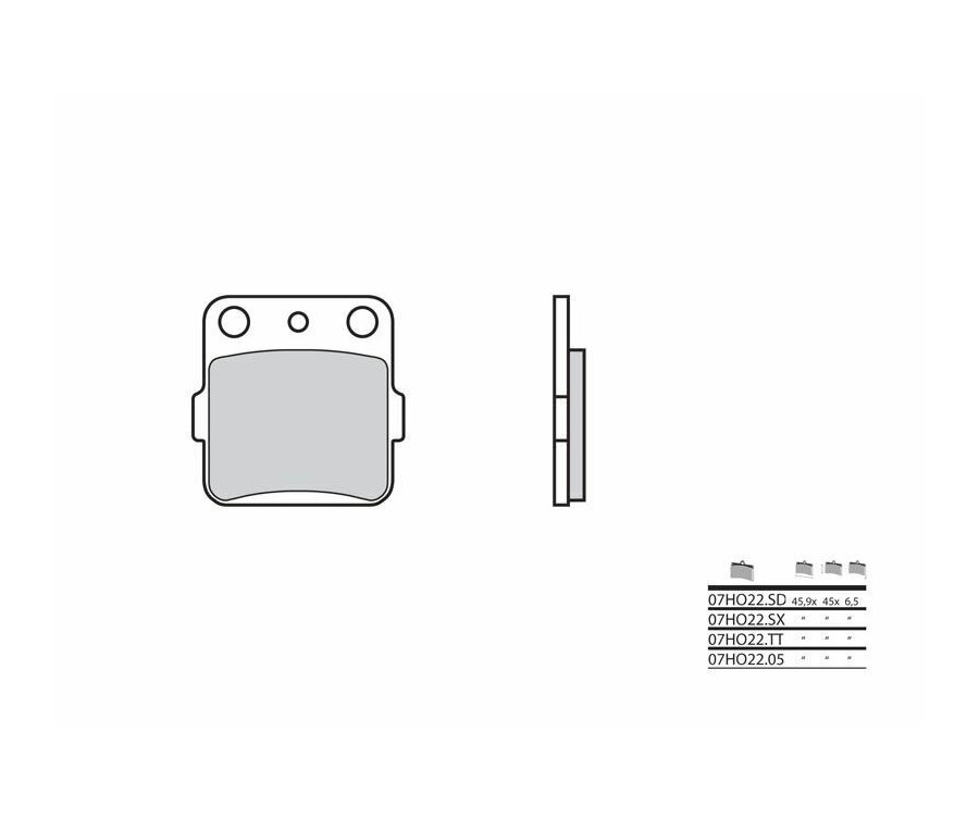 Plaquettes de frein BREMBO route carbone céramique - 07HO2205 - 1035980