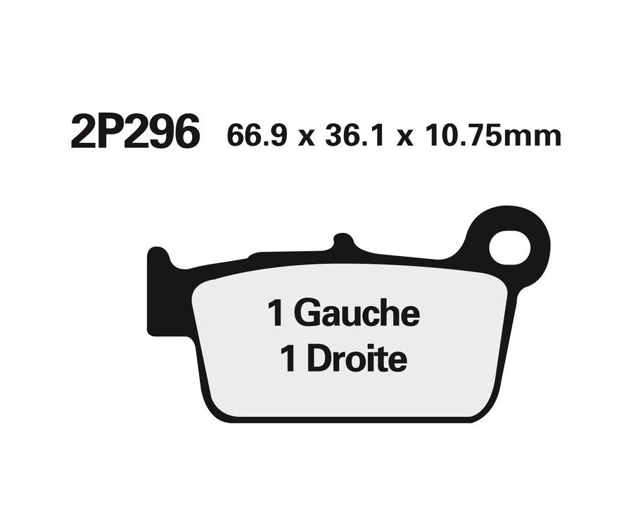 Plaquettes de frein NISSIN route /Off-Road métal fritté - 2P-296ST-MX - 1036740