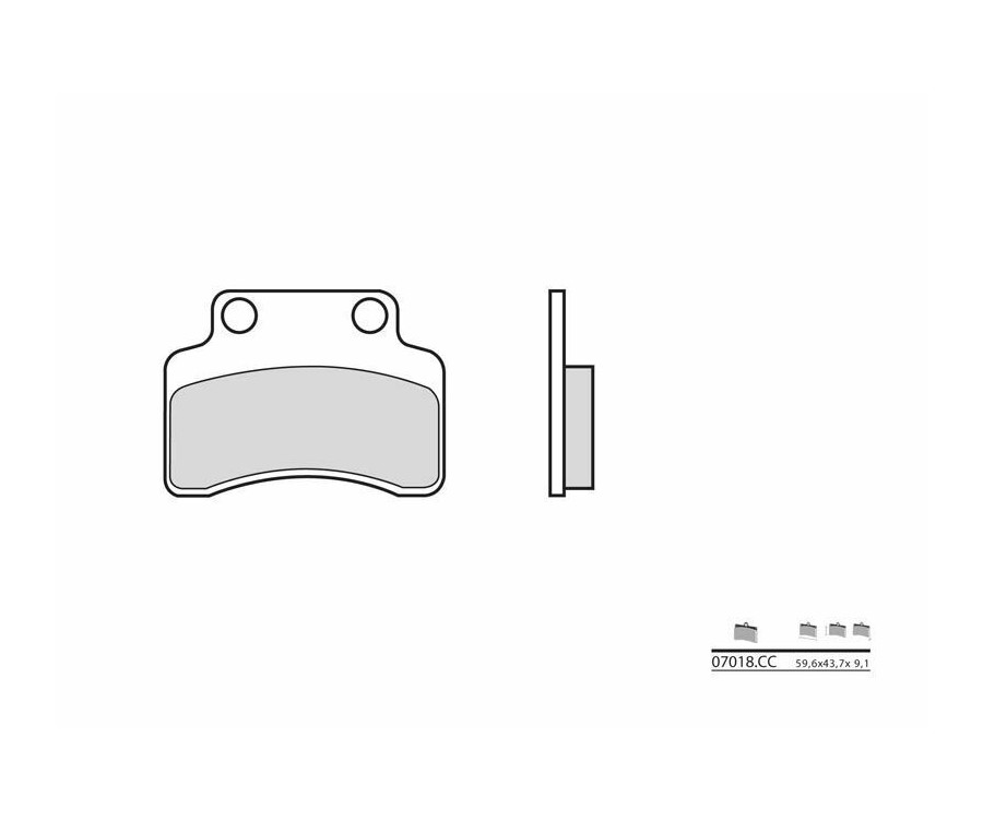 Plaquettes de frein BREMBO Scooter carbone céramique - 07018 - 1035677