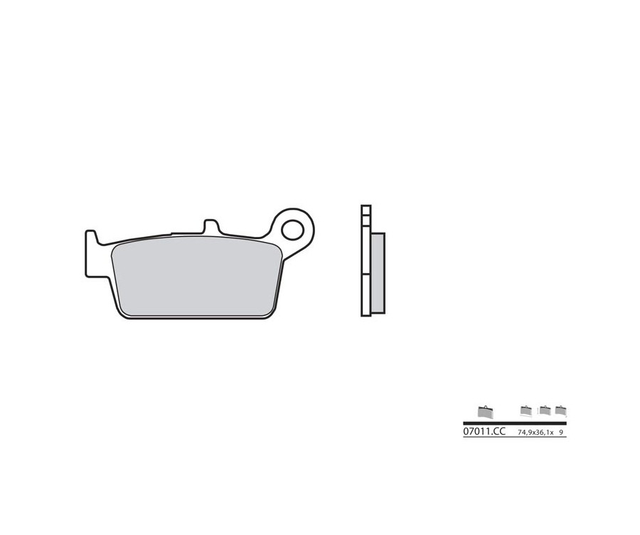 Plaquettes de frein BREMBO Scooter carbone céramique - 07011CC - 1035720