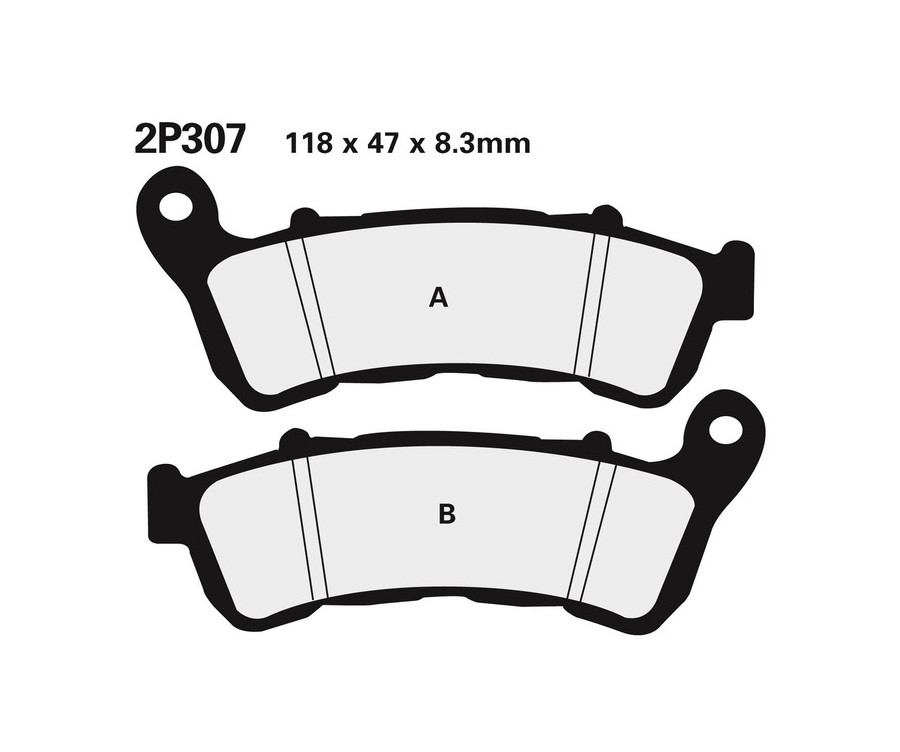 Plaquettes de frein NISSIN route /Off-Road métal fritté - 2P-307ST - 1036748