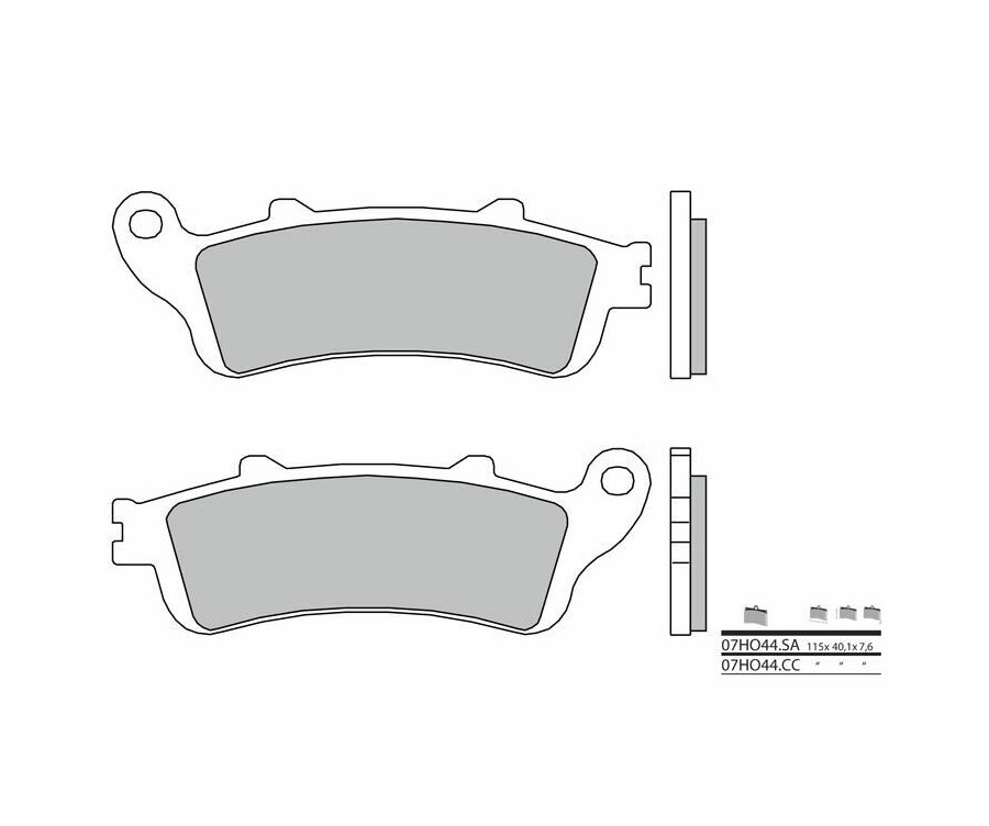 Plaquettes de frein BREMBO route métal fritté - 07HO44SA - 1036026