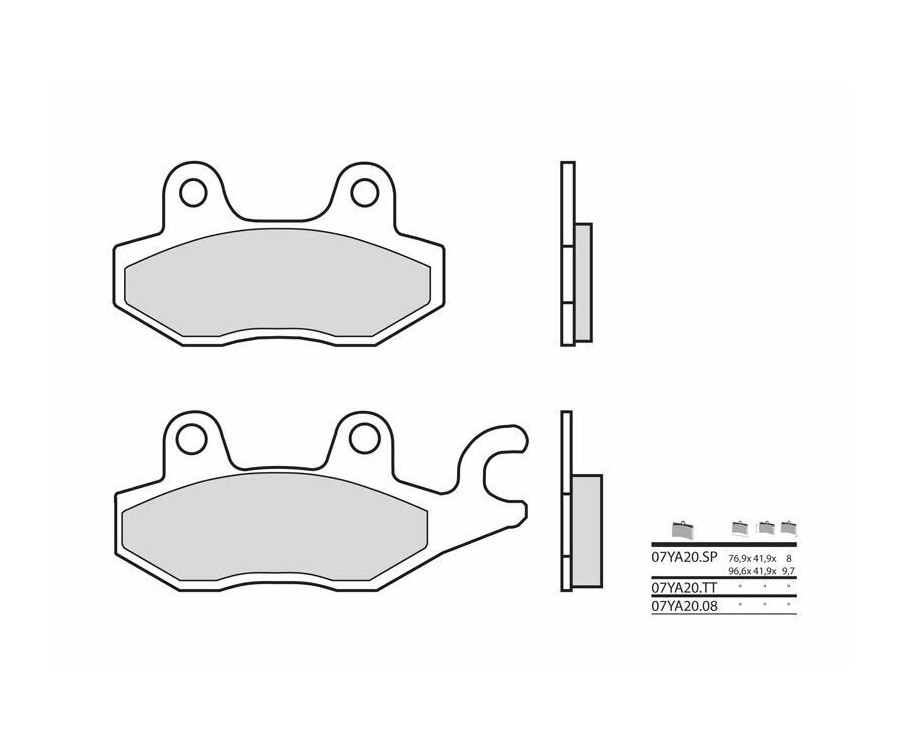 Plaquettes de frein BREMBO route carbone céramique - 07YA2008 Plaquettes de frein BREMBO route carbone céramique - 07YA2008
